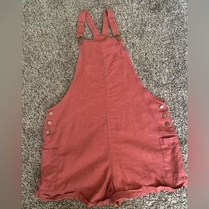Roxy linen overalls